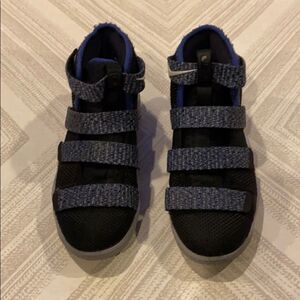 Nike Boys Triple Velcro Black Hightop Sneakers